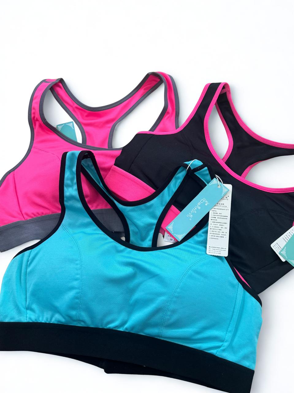 High Support Racerback Sports Bra for Women – Padded Gym & Active Wear (Random Colors)