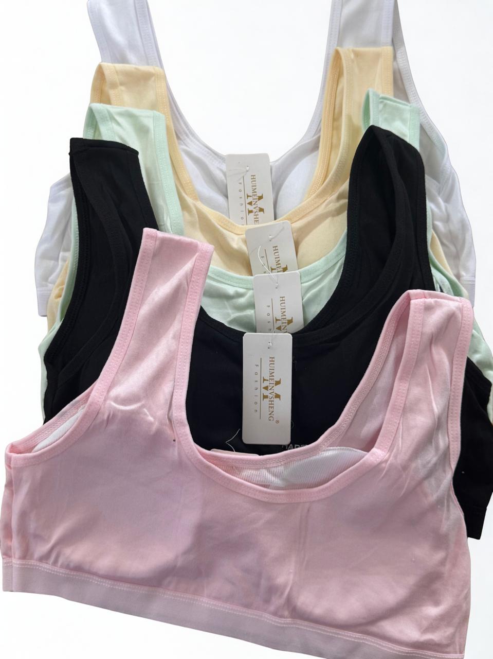 Pack of 2 Teen Girls Malai Cotton Training Bra – Soft Free Size Beginner Bra (Random Colors)