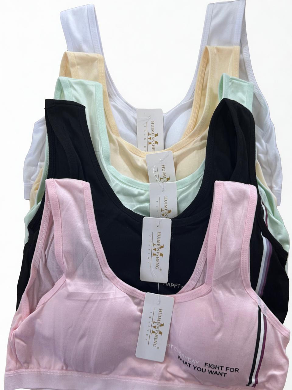 Pack of 2 Teen Girls Malai Cotton Training Bra – Soft Free Size Beginner Bra (Random Colors)