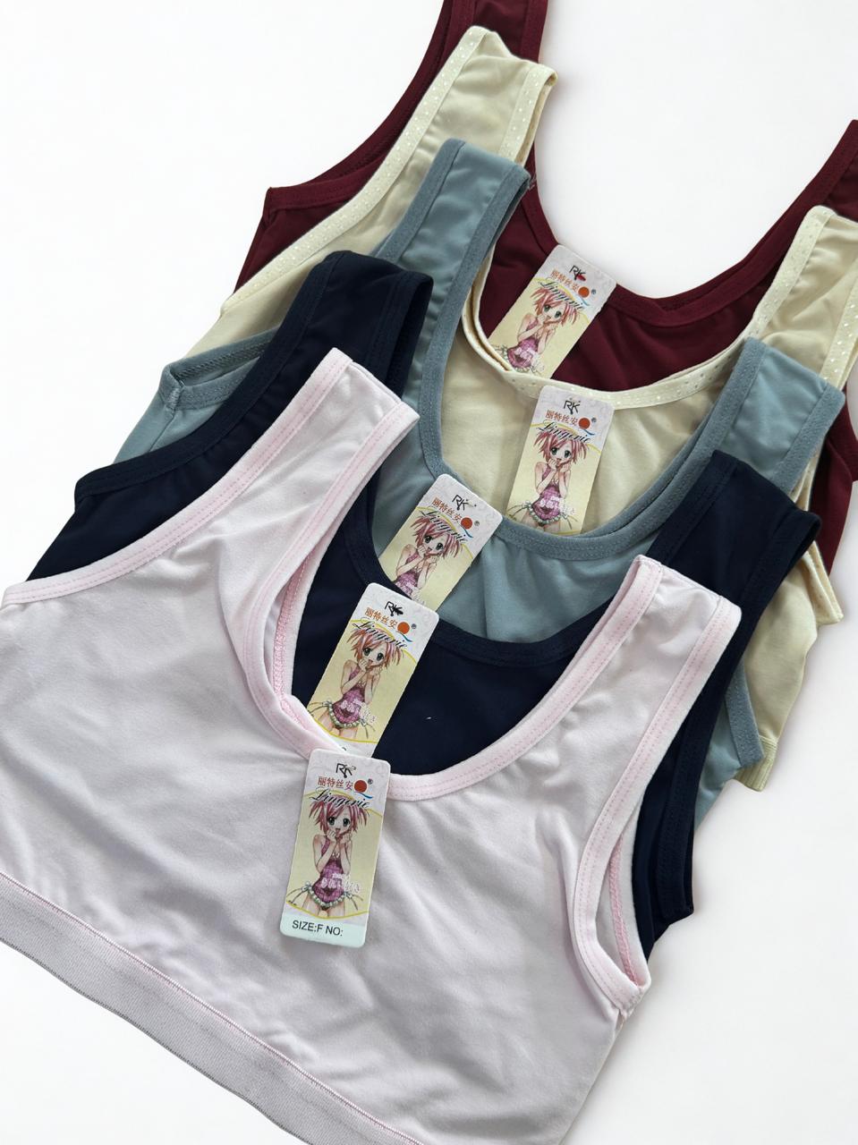 Pack of 4 Teen Girls Malai Cotton Training Bras – Soft Free Size Beginner Bras for Teens