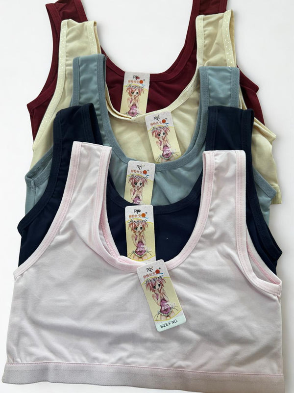 Pack of 4 Teen Girls Malai Cotton Training Bras – Soft Free Size Beginner Bras for Teens