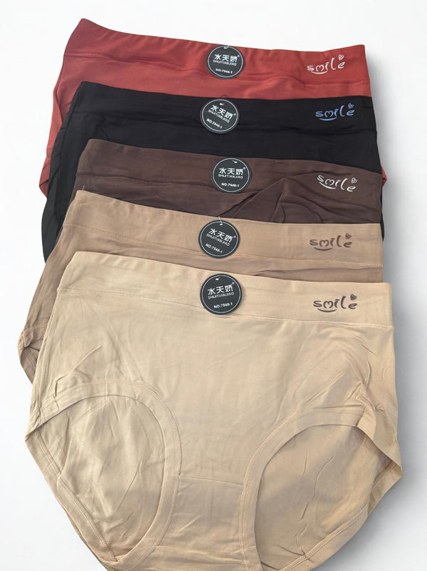 Pack of 2 Women’s Seamless Modal Panties | Random Colors Mid-Waist Comfort Briefs