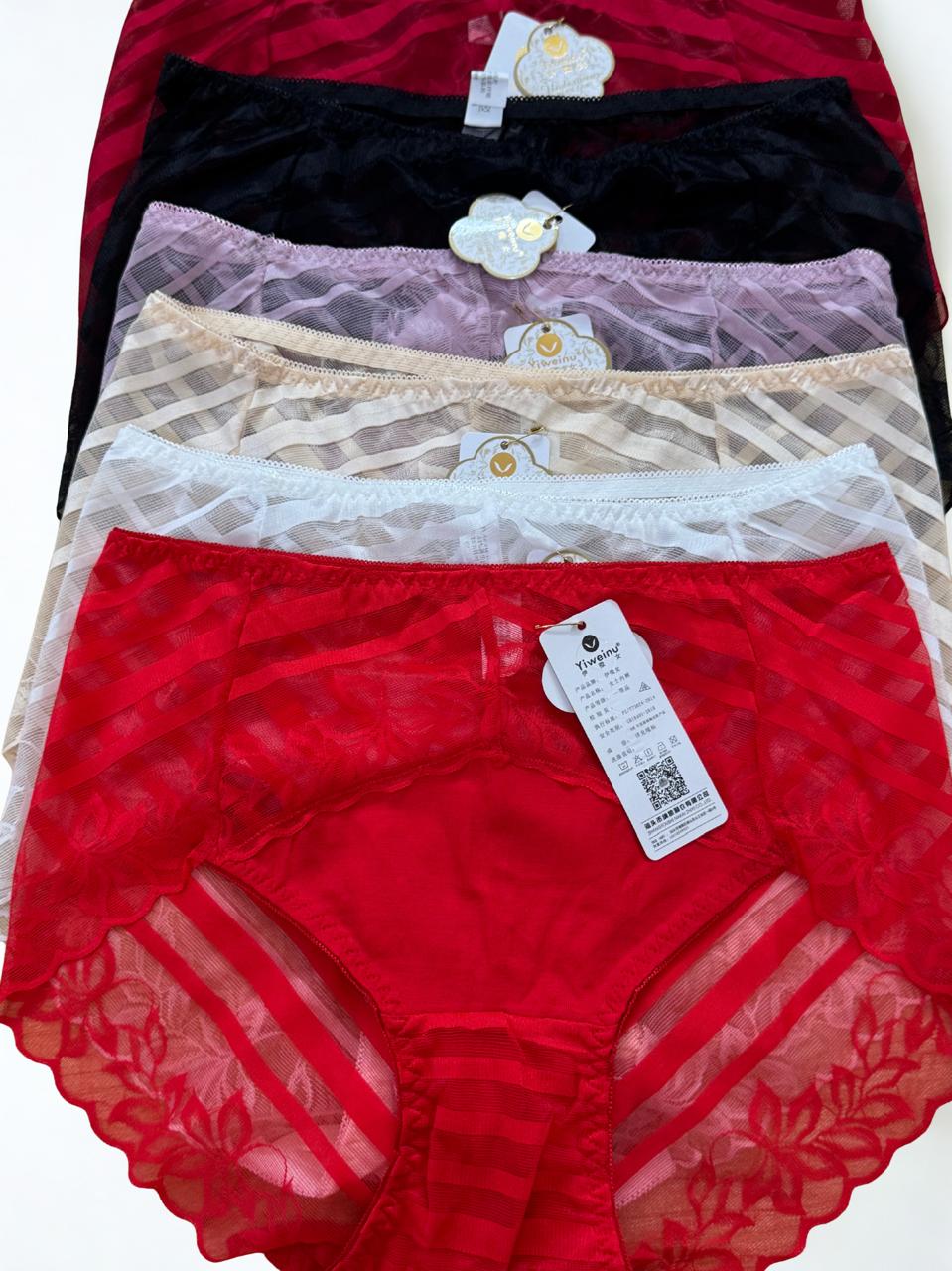 Pack of 3 Lace Panties for Women – Soft Breathable Mid Waist Underwear (Free Size M–L)