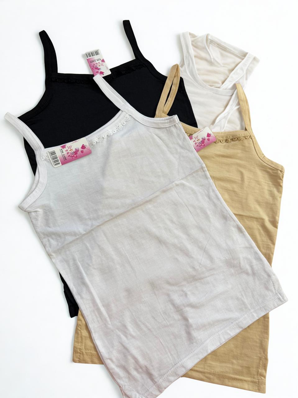 Pack of 3 Cotton Camisoles Soft Stretchable Women Innerwear Tank Tops S M L XL & XXL Pakistan