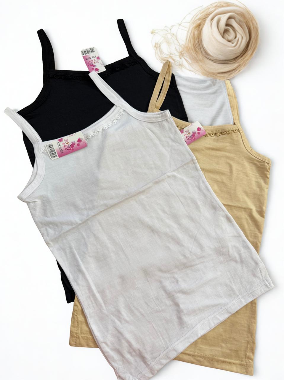 Pack of 3 Cotton Camisoles Soft Stretchable Women Innerwear Tank Tops S M L XL & XXL Pakistan