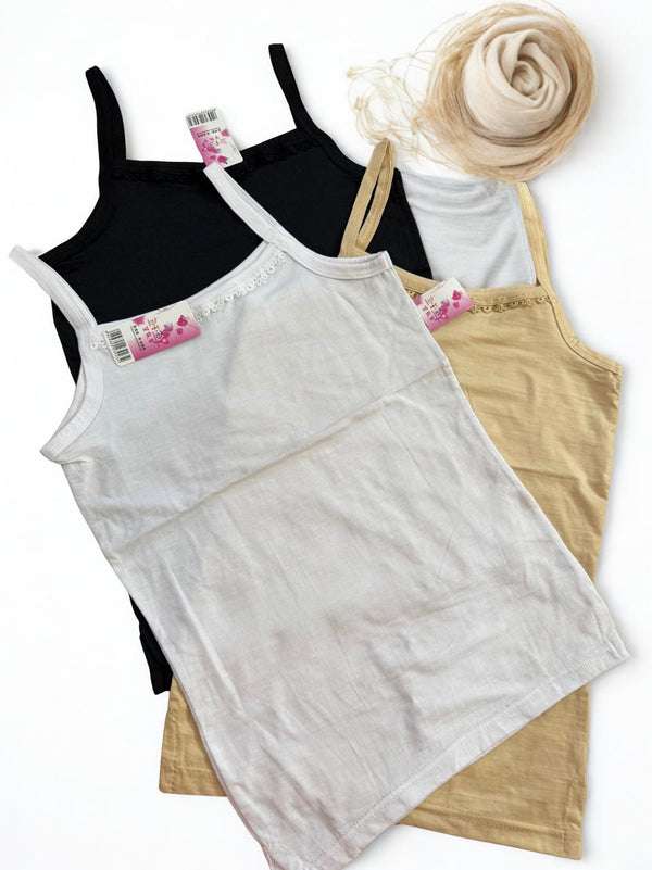 Pack of 3 Cotton Camisoles Soft Stretchable Women Innerwear Tank Tops S M L XL & XXL Pakistan