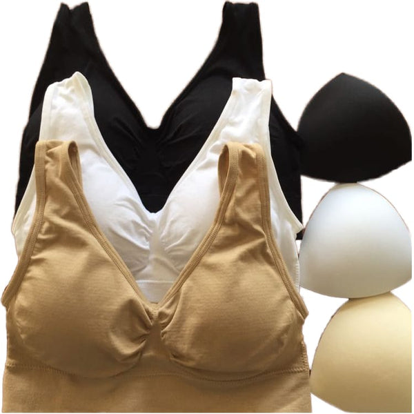 Silken Pack of 2 Air Bras for Women – Seamless Wireless Comfort Bras | Skin, White & Black Colors