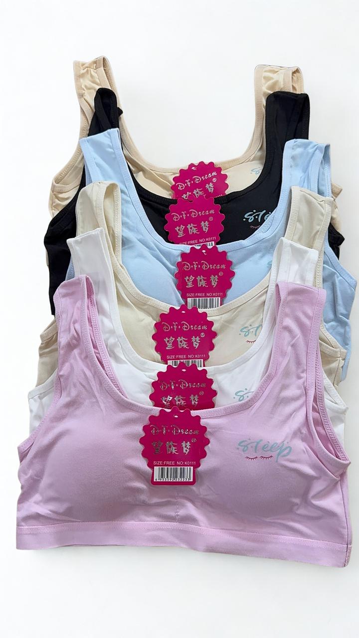 Pack of 4 Teen Girls Training Bras – Soft Padded Stretch Cotton Beginner Bras for Teens & Young Girls