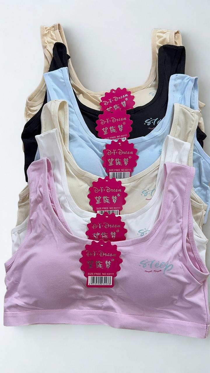 Pack of 4 Teen Girls Training Bras – Soft Padded Stretch Cotton Beginner Bras for Teens & Young Girls