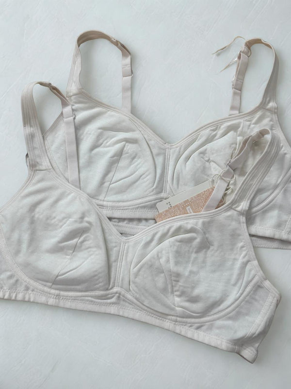 Pack of 2 Cotton Training Bras for Girls – Lightly Padded Adjustable Straps Wireless Bra