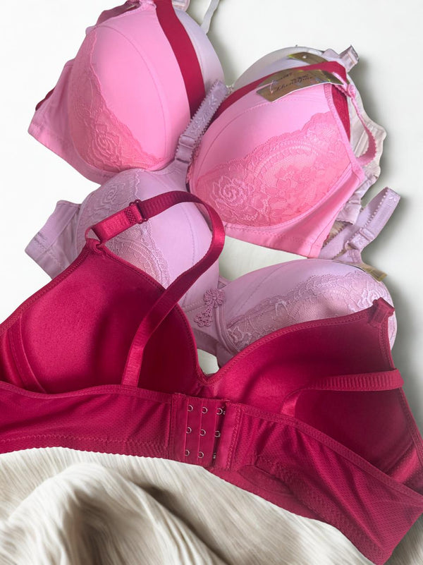 Pack of 2 Plus Size D Cup Bras for Women | Light Padded | Full Coverage | Random Colors & Designs