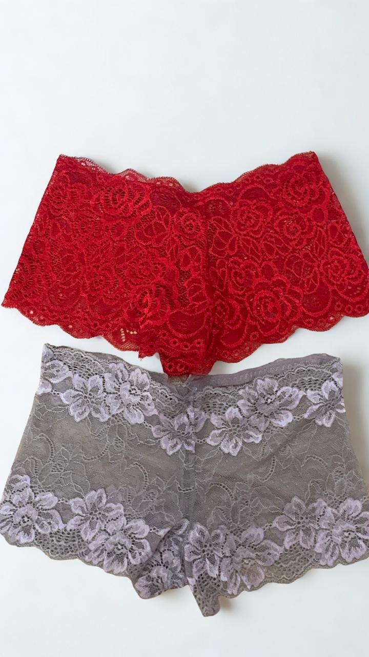 Pack of 2 Women's Lace Net Panties – Free Size | Soft Stretch Briefs | Best Fit Small & Medium | Random Colors