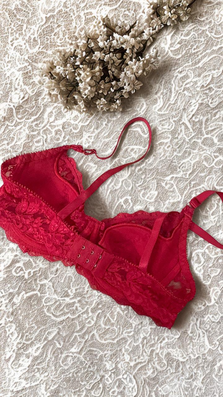 Women's Push Up Ring Bra – Non-Padded Lace Underwire Bra | Cup A | Sizes 30 & 32 |