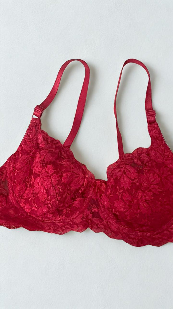 Women's Push Up Ring Bra – Non-Padded Lace Underwire Bra | Cup A | Sizes 30 & 32 |