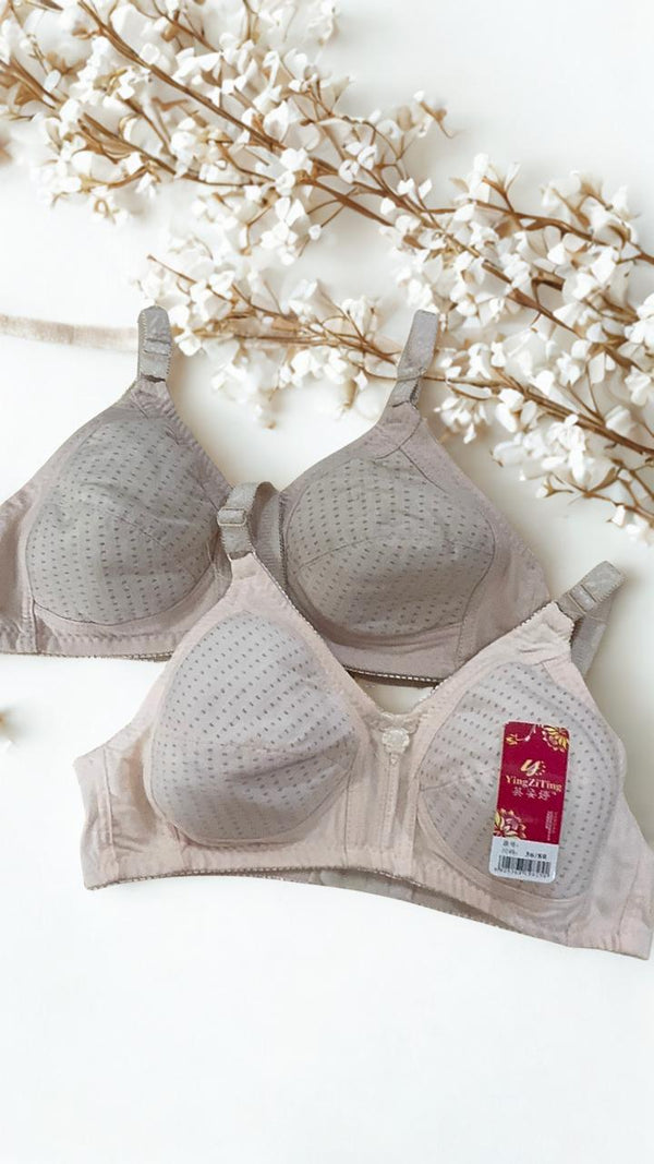 Pack of 2 Cotton Light Padded Bras for Women – Wireless Everyday Comfort Bra | Sizes 32-34 | Random Colors