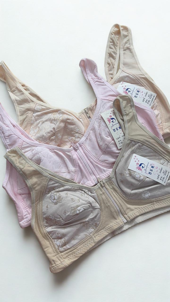 Silken Front Open Zip Cotton Light Padded Bra for Women | Wireless Comfort Bra | Size 34-42