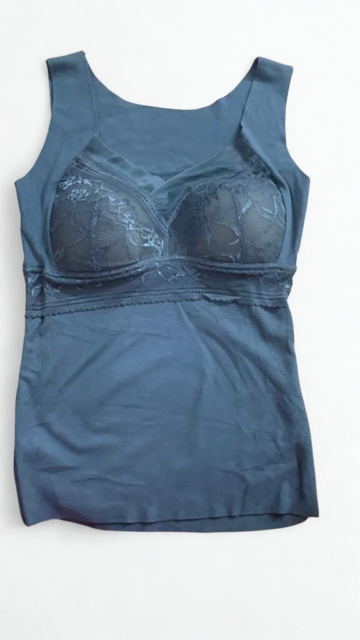 Silken Women's Stretch Jersey Camisole with Built-In Light Padded Bra | Free Size | Multi Colors