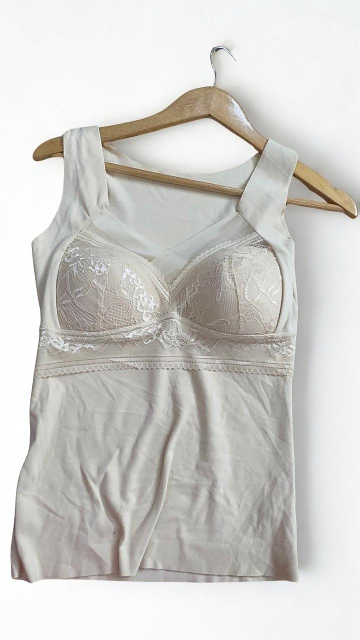 Silken Women's Stretch Jersey Camisole with Built-In Light Padded Bra | Free Size | Multi Colors