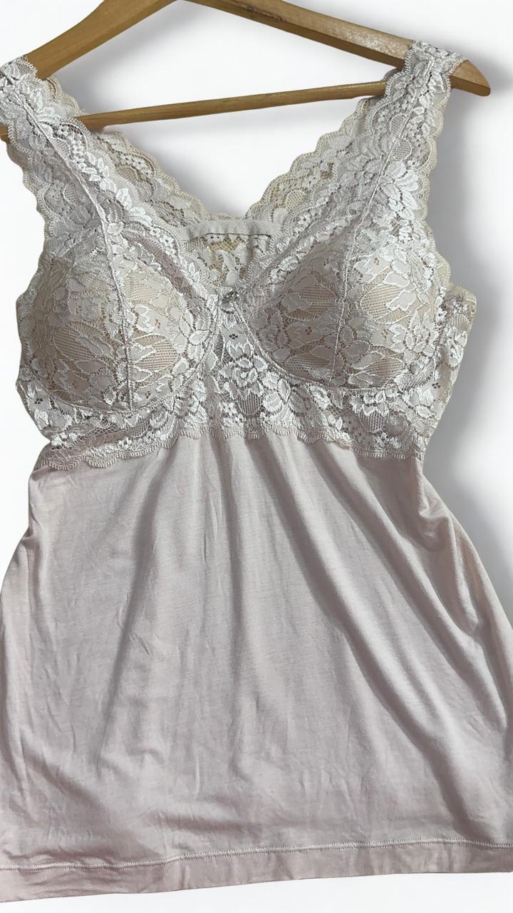 Lace Camisole Top – Soft Stretchy Fabric, Comfortable Nightwear for Women| Free Size|