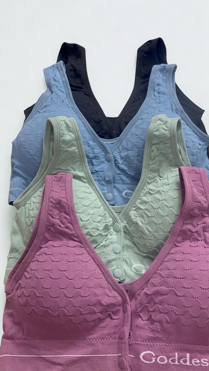 Front-Open Button Bra – Free Size Multi-Color Cotton Bra | Silken Intimate Fashion