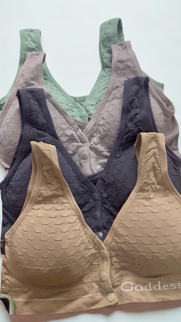 Front-Open Button Bra – Free Size Multi-Color Cotton Bra | Silken Intimate Fashion