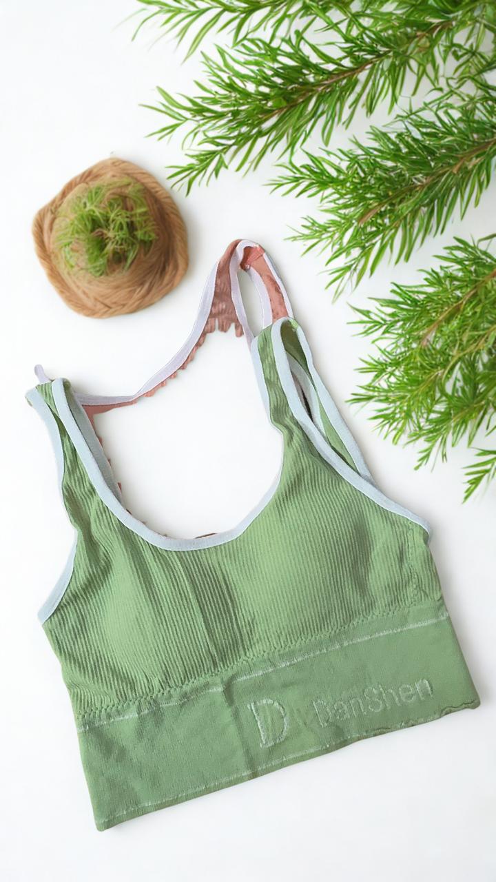 2-Pc U-Shape Light Padded Sports Bra – Free Size (Fits 32–42) – Seamless Comfort Bundle