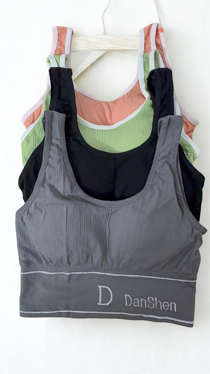 2-Pc U-Shape Light Padded Sports Bra – Free Size (Fits 32–42) – Seamless Comfort Bundle