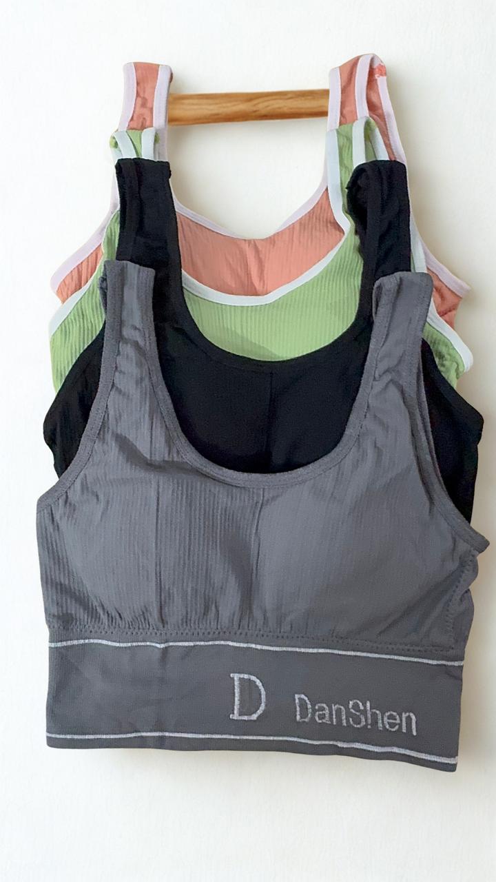 2-Pc U-Shape Light Padded Sports Bra – Free Size (Fits 32–42) – Seamless Comfort Bundle