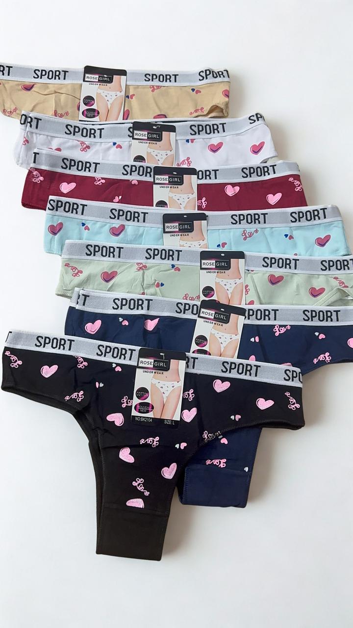 Pack of 2 Women’s Cotton Sport Panties – Printed Everyday Briefs – M–XL