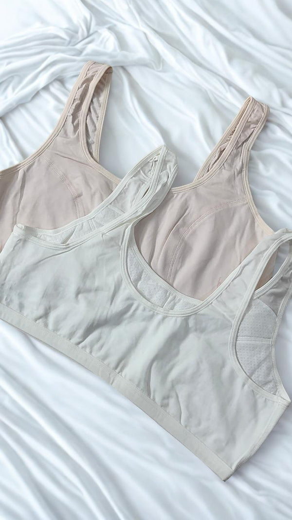 Pack of 2 Teen Girls Light Padded Wireless Bras – Soft Everyday Bra – Sizes 30, 32, 34