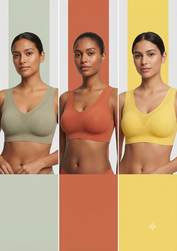 Women's Seamless Comfort Bra – Soft Stretch Padded Bra | M–3XL