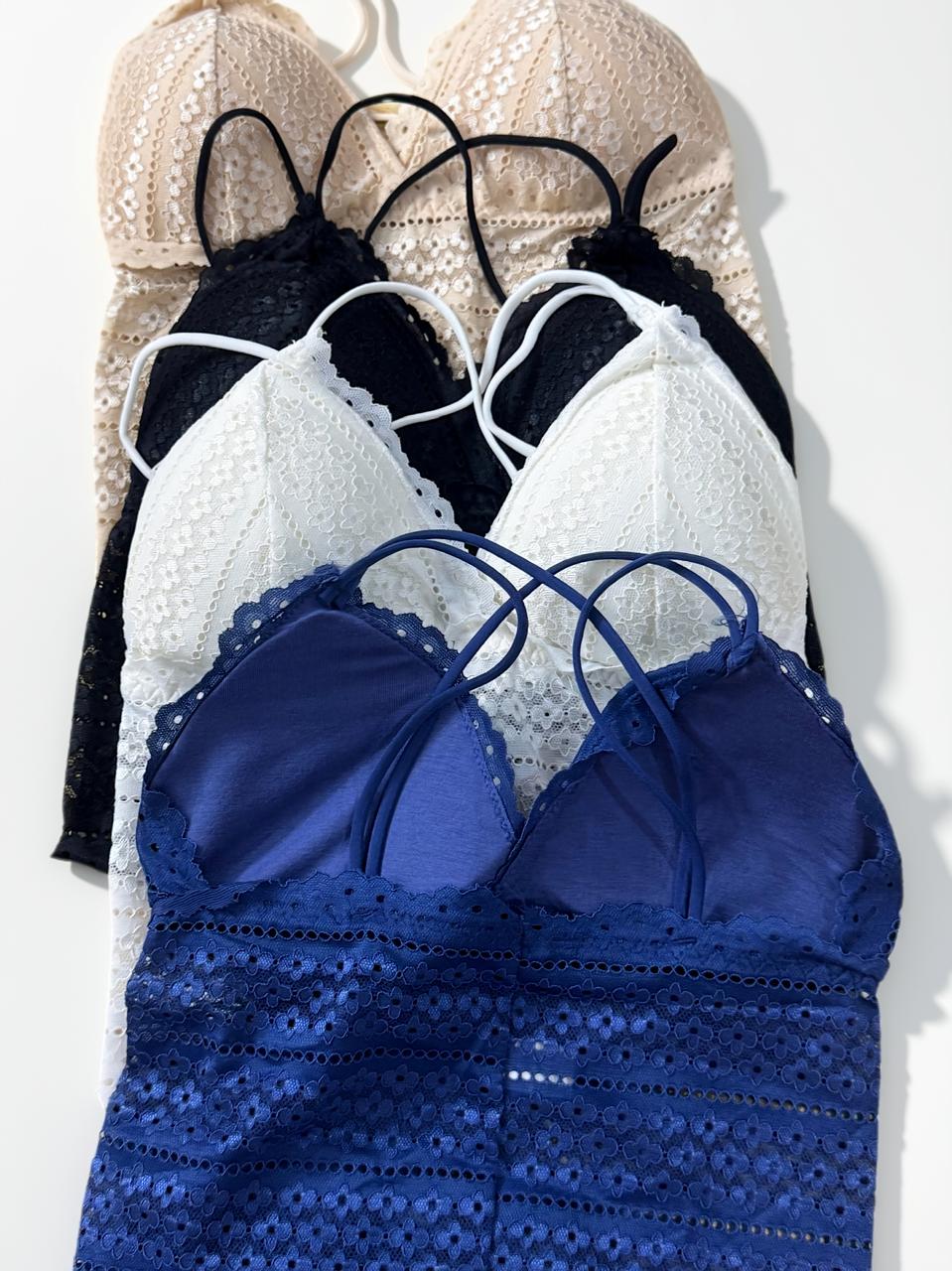 Women’s Padded Lace Longline Bralette – Free Size 28–34