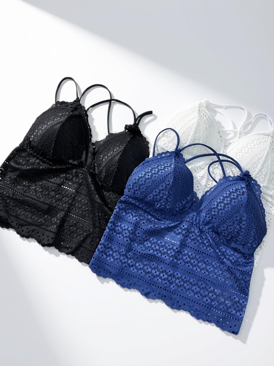 Women’s Padded Lace Longline Bralette – Free Size 28–34