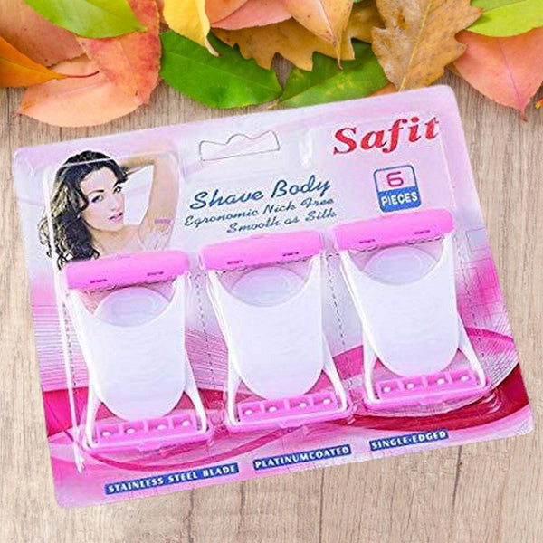 Safit 6-Pack Single-Blade Bikini Razors for Women – Cute & Safe