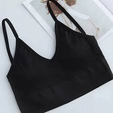 V Shape Light Padded Bra Black