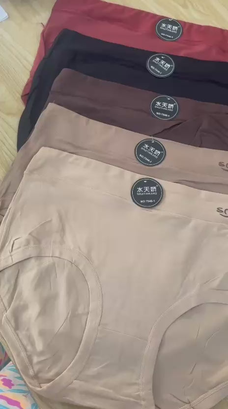 Pack of 2 Women’s Seamless Modal Panties | Random Colors Mid-Waist Comfort Briefs