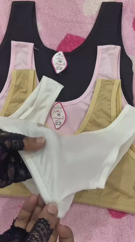Pack of 4 Teen Girls Cotton Training Bras – Blouse Style Free Size (Random Colors)