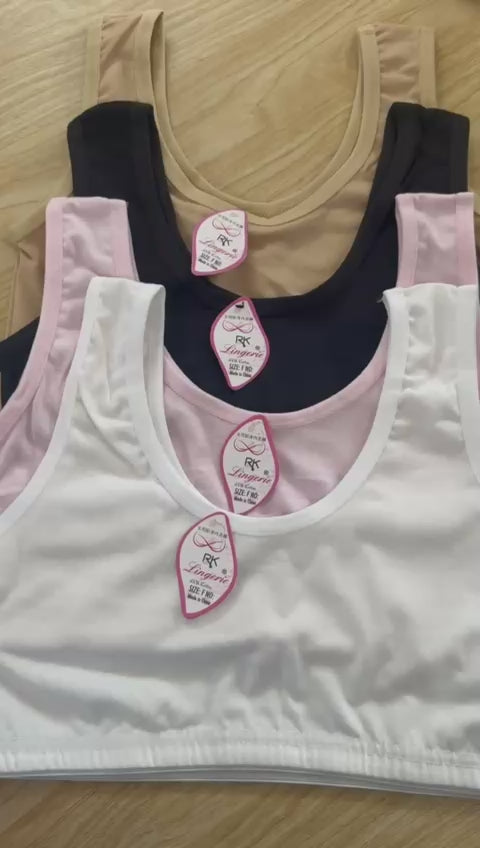 Pack of 4 Teen Girls Cotton Training Bras – Blouse Style Free Size (Random Colors)
