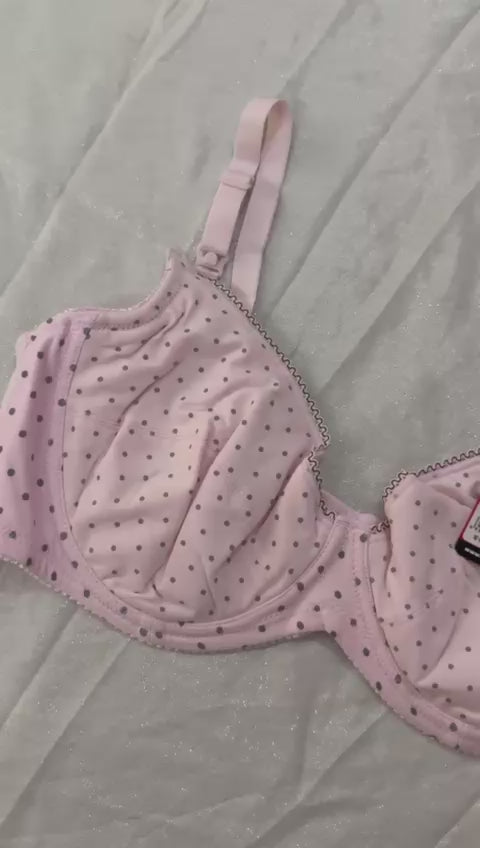 Pink Front Open Feeding Bra – Cotton Light Padded Ring Push-Up | Size 34C to 40C |