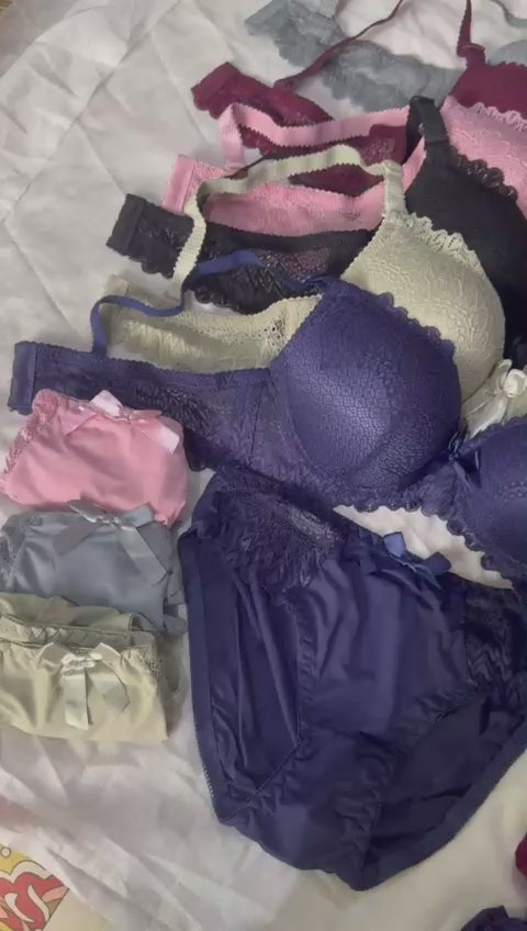 Lace Net Bra & Panty Set – Single Padded, Non-Wired | Size 34-38
