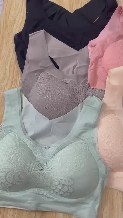 Women’s Butterfly Lace Seamless Comfort Bra | Non-Wired Full Support