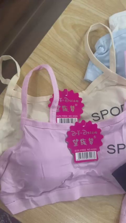 Pack of 2 Teen Training Bras Pakistan | Soft Cotton Sports Bras for Girls