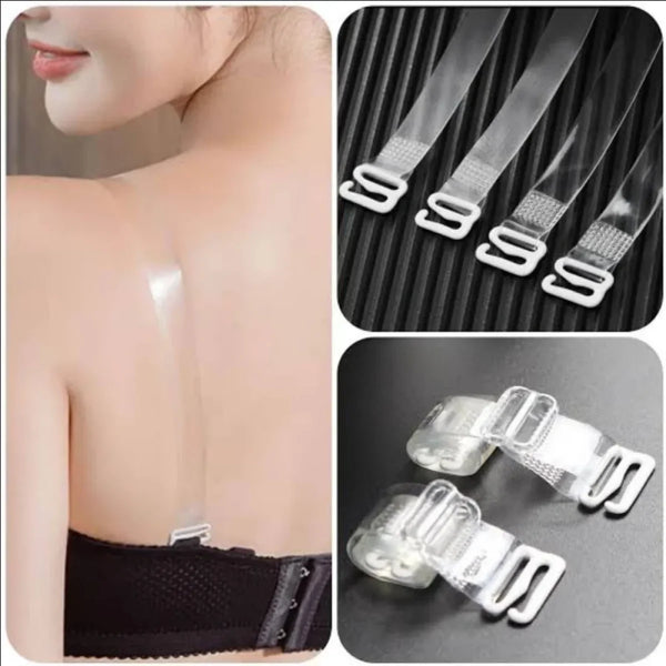 Transparent Bra Straps – Silicone, Adjustable & Comfortable